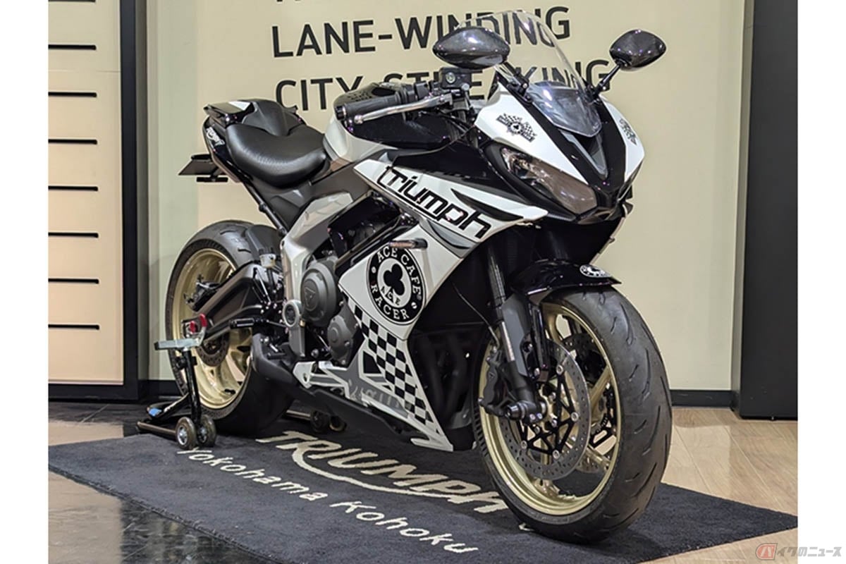「DAYTONA 660カスタムコンテスト」で1位に輝いた「DAYTONA 660/Ace Cafe Racer」(製作:トライアンフ横浜港北)