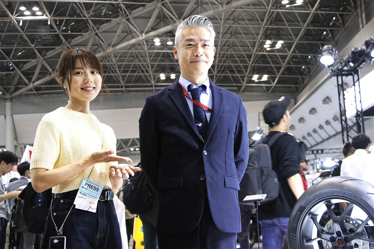 今回話を聞かせて頂いた、ホンダの森口さんとバイク好き女優の小野木里奈さん