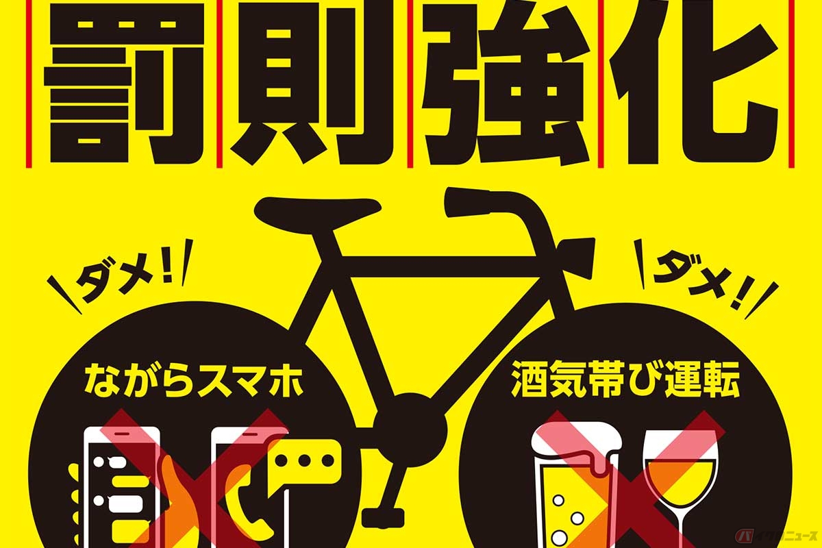 自転車の運転で、特に危険とされる行為で取り締まりの対象となるのは16類型とされている