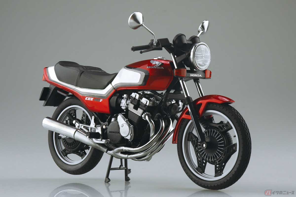 アオシマ「1/12 完成品バイク Honda CBX400F キャンディアラモアナレッド/パールシェルホワイト」