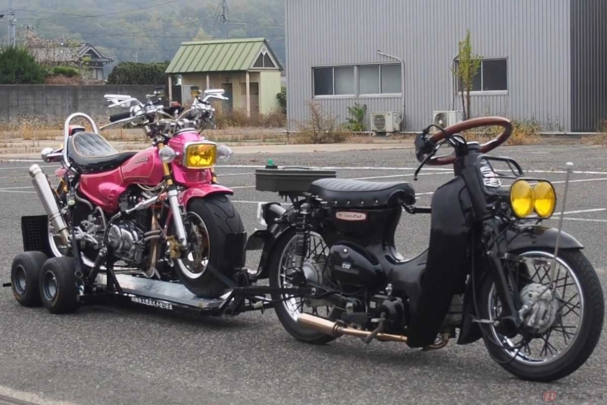 なに!? バイクにクルマのハンドルだと!! さらには牽引・積載と見所満載