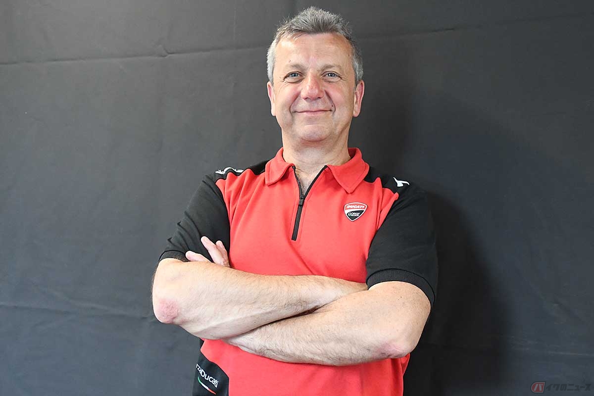 インタビューに応じてくれた、ドゥカティのeモビリティ・ディレクター、ロベルト・カネさん
