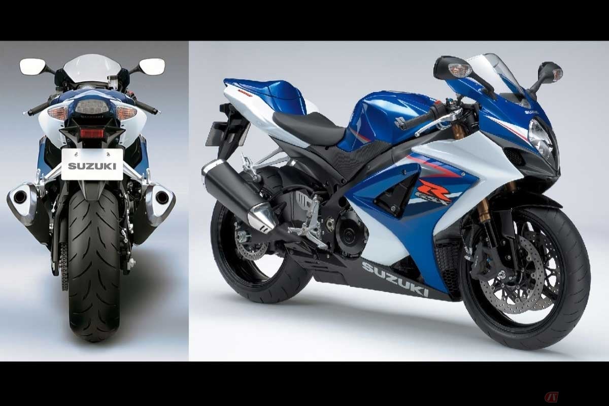 2007年型のスズキ「GSX-R1000」は、レースにも使うスーパースポーツ車だが、敢えて2本出しマフラーを採用