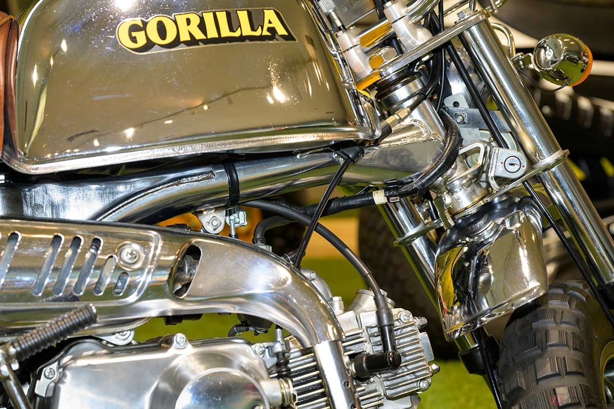 フレームもスイングアームもメッキ仕様。メーカーカスタムならではの逸品