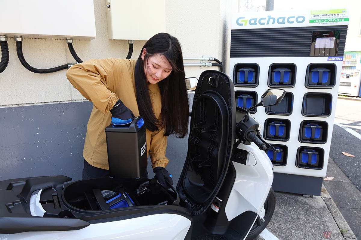 Honda Mobile Power Pack e:のシェアリングサービス「Gachaco(ガチャコ)」が展開されている台数(2025年6月末現在)は東京都内46箇所、大阪7箇所に展開中