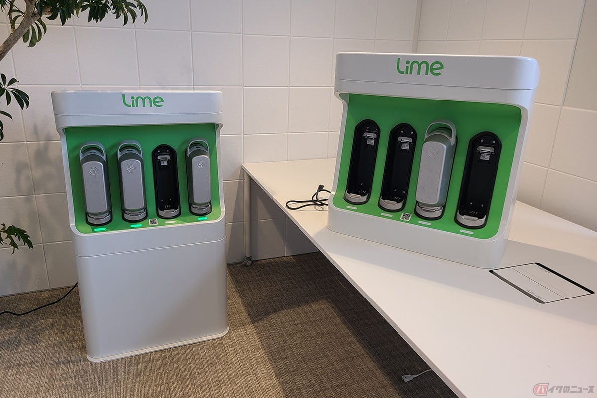 バッテリー充電スタンドの「バッテリースワップステーション」は、大阪・関西万博の関係者専用エリアに設置されています