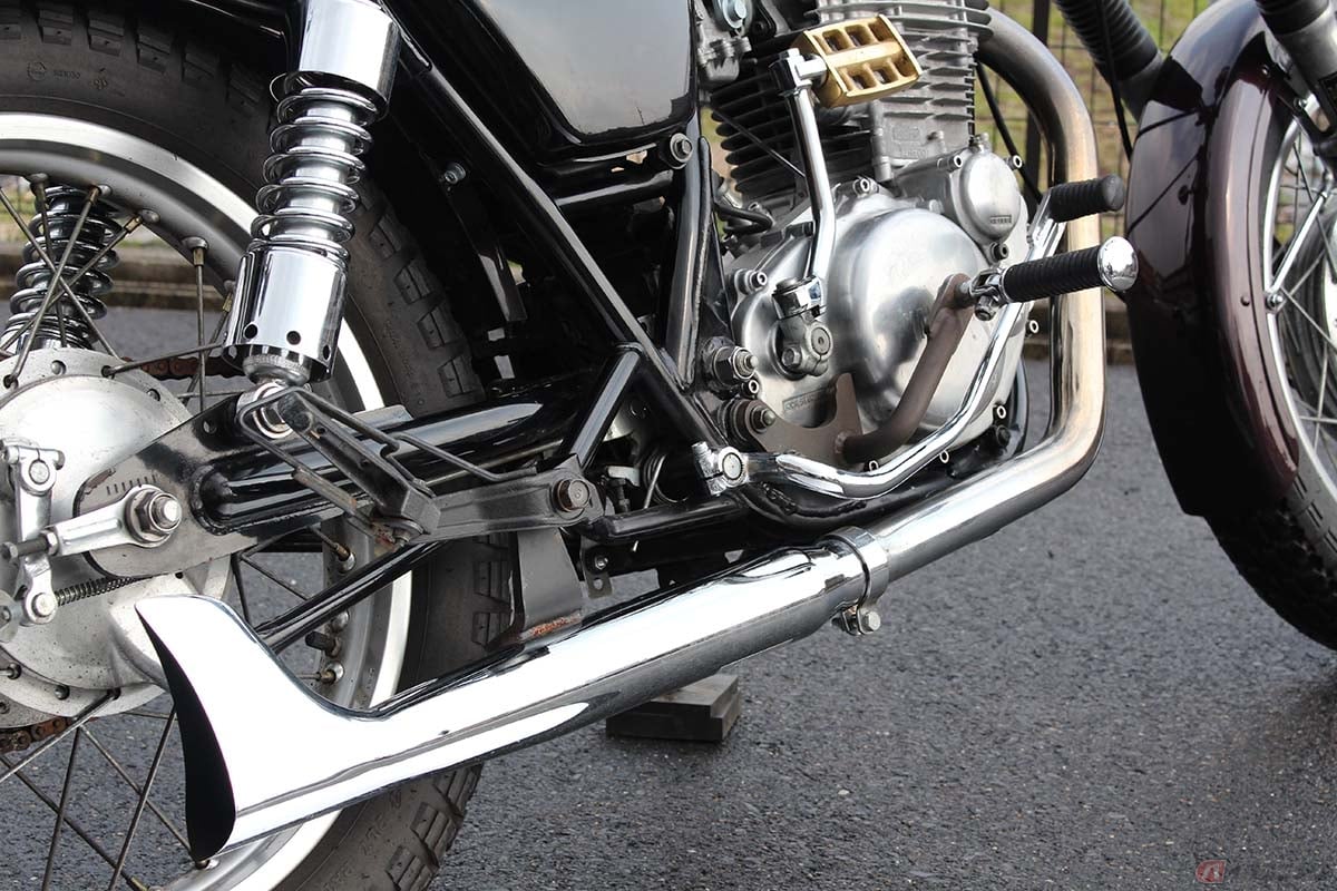 ゴードンフィッシュテールマフラー たしかにこの見た目は「魚の尾っぽ」!! カスタムバイクで人気の