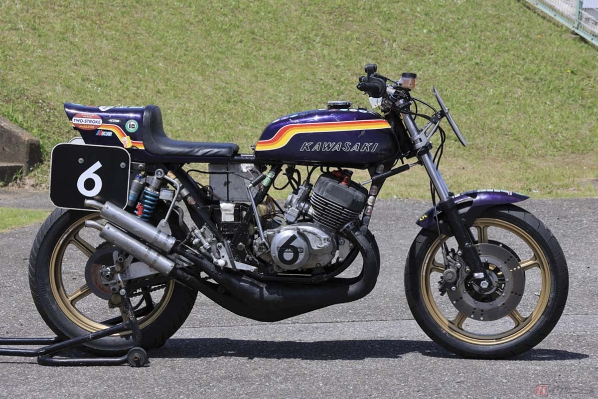 筆者(後藤武)がレースで使用するカワサキ「750SS」(マッハ/H2)