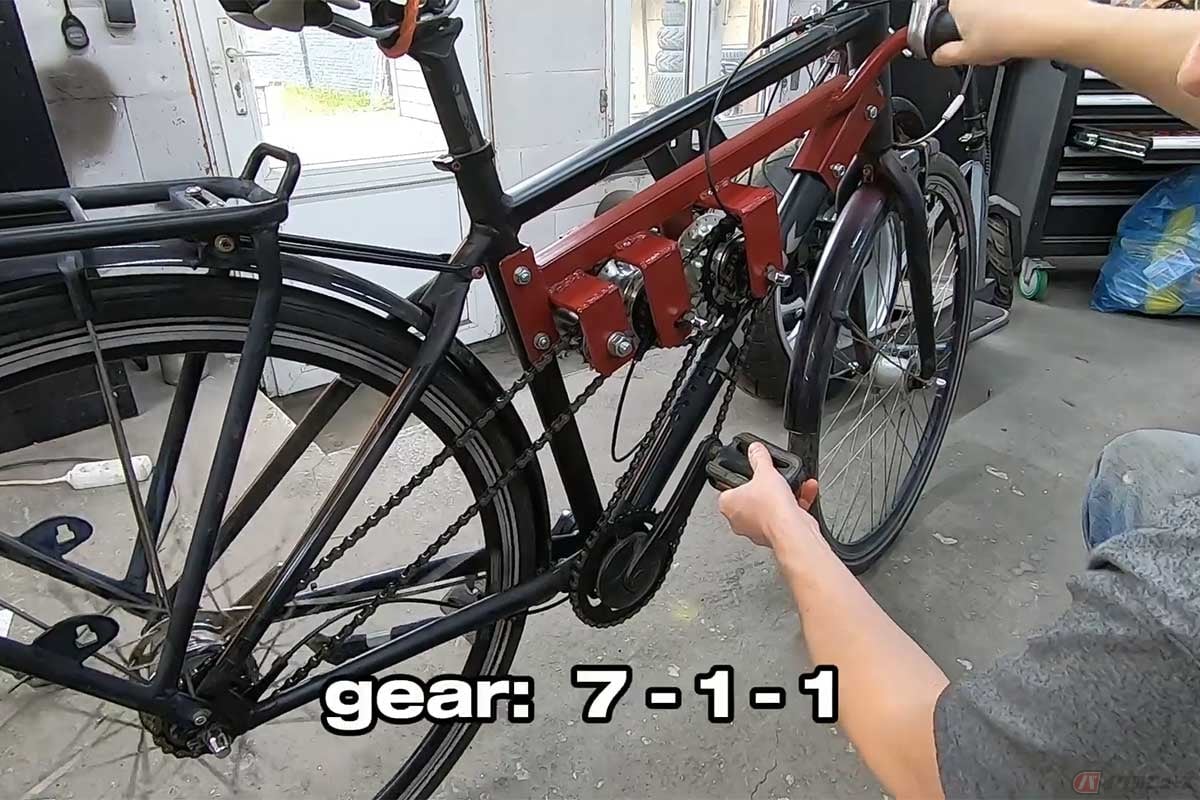 中古自転車に7段変速の内装ギアを追加して計343段速の魔改造爆速自転車をDIYしてしまった動画に注目