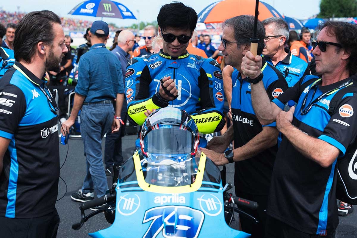 小椋藍選手(#79/トラックハウス・MotoGP・チーム)。スプリントレースは前のライダーが走らなかったため14番手、決勝レースは15番手からのスタート【2025MotoGP第16戦サンマリノGP】