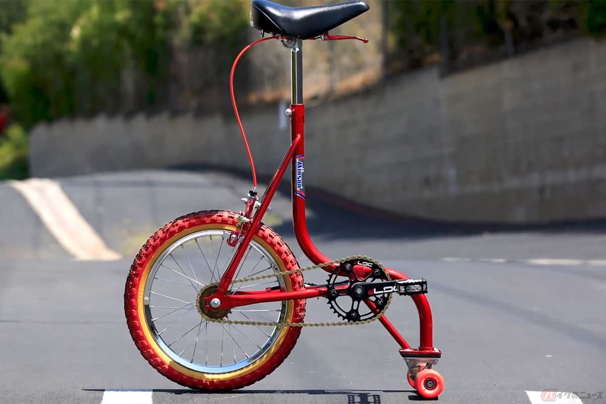 ナニコレ!? 自転車とスケボーのハイブリッド遊具、補助輪付き1輪車のような「スケートバイク」に注目