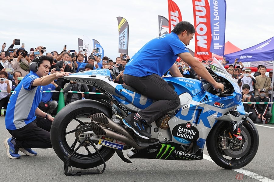 スズキ浜松工場で開催されたGSX-S/Rミーティング。イベント当日には「GSX-RR」のエンジン始動や工場見学、トークショーなど様々なイベントが行われました