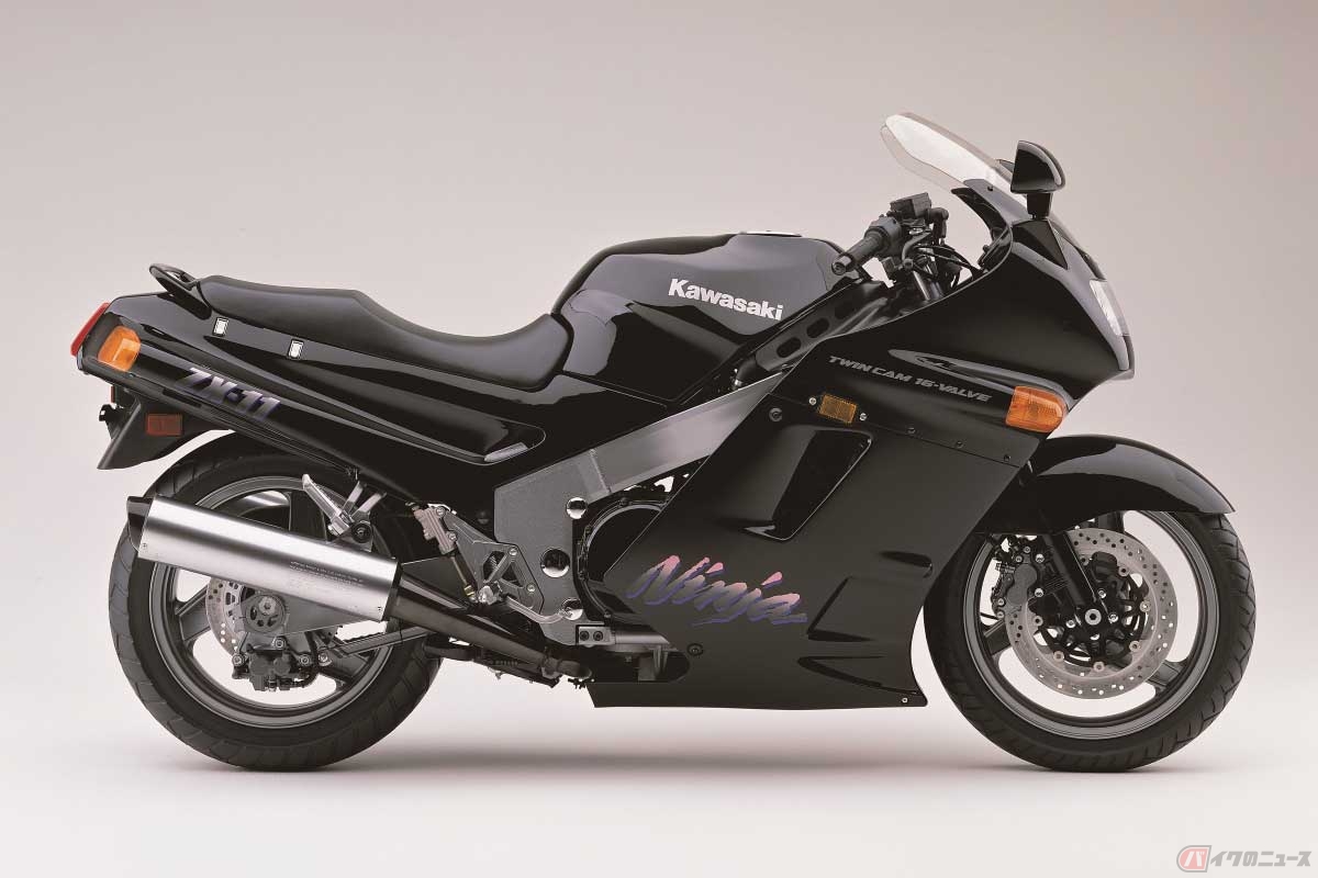 カワサキが1990年に発売した「ZZR1100」は最高速を競うフラッグシップの先駆け。画像は北米仕様の「ZX-11」