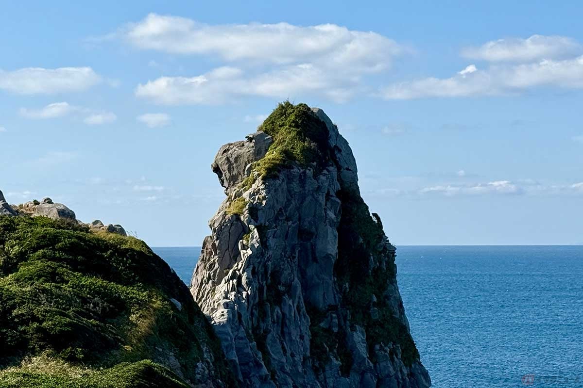 どう見ても猿? という姿が印象的な「猿岩」