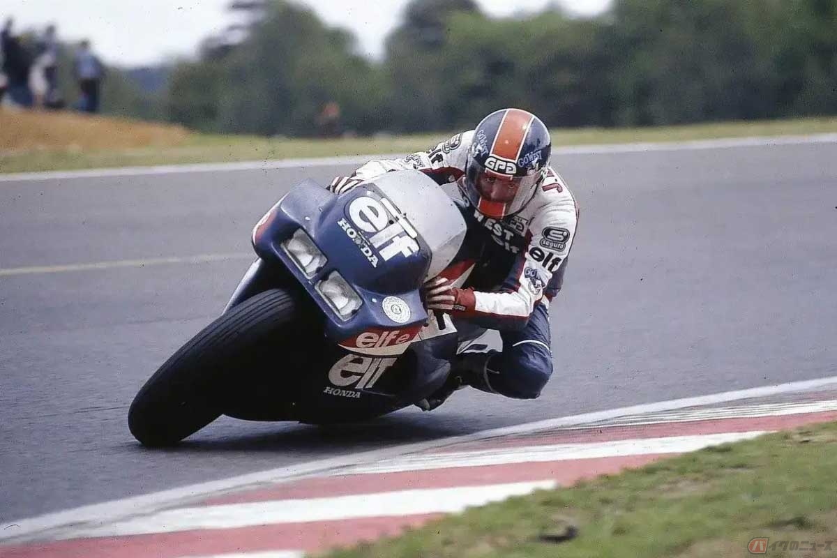 1983年の鈴鹿8耐や某有名バイク漫画にも登場したフランス「モト・エルフ」の「elf e」には、ホンダの「RS1000」用エンジンを搭載していた