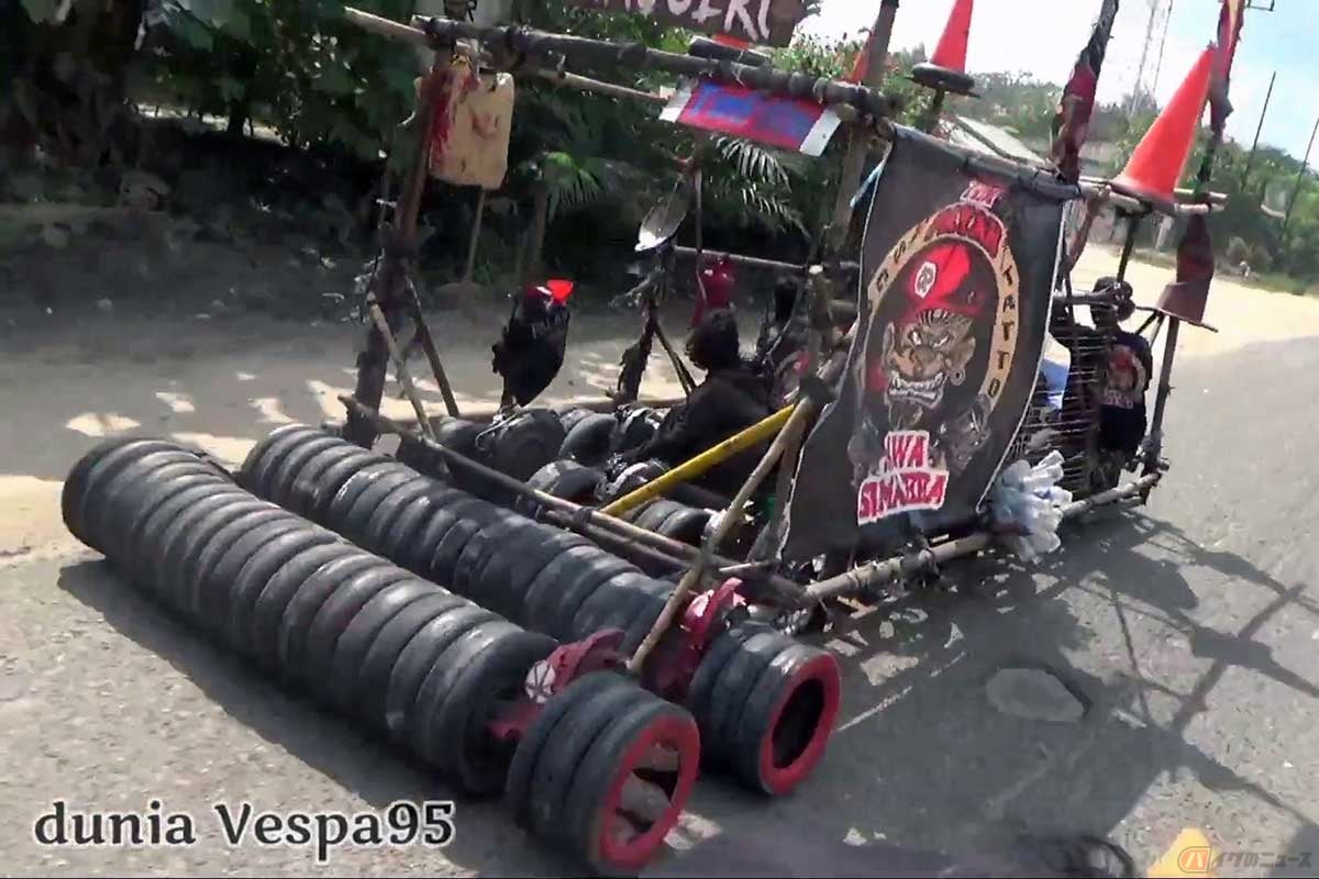 インドネシアの異様な「ベスパ」カスタムの動画に反響