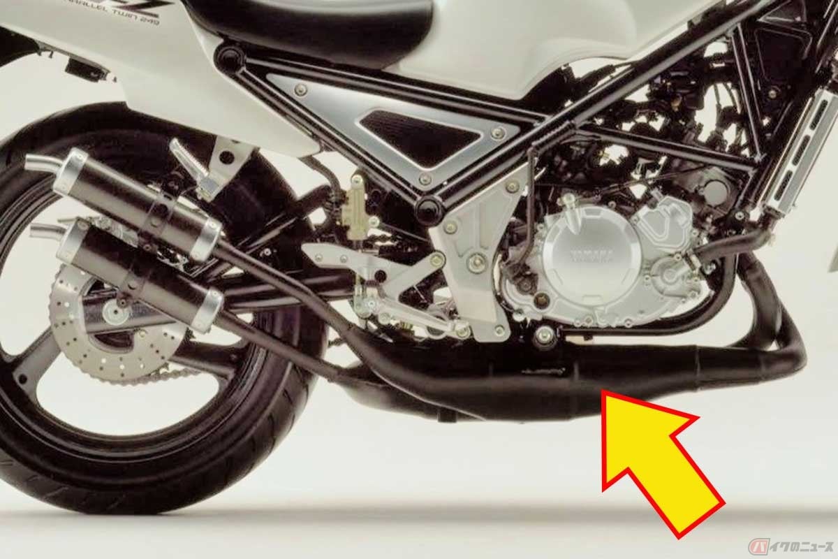 ヤマハ「R1-Z」のチャンバー。バイクのキャリアが長いライダーや旧車好きにはお馴染みかもしれないが……