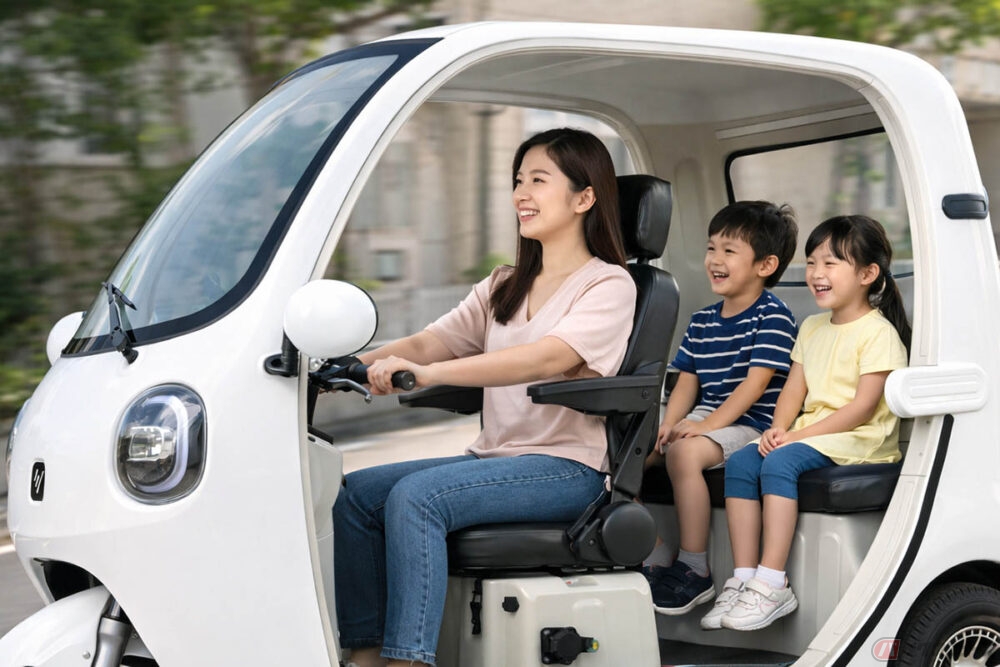 車検も車庫証明も不要で価格69万円から!! 普通免許で運転可能、100kmを