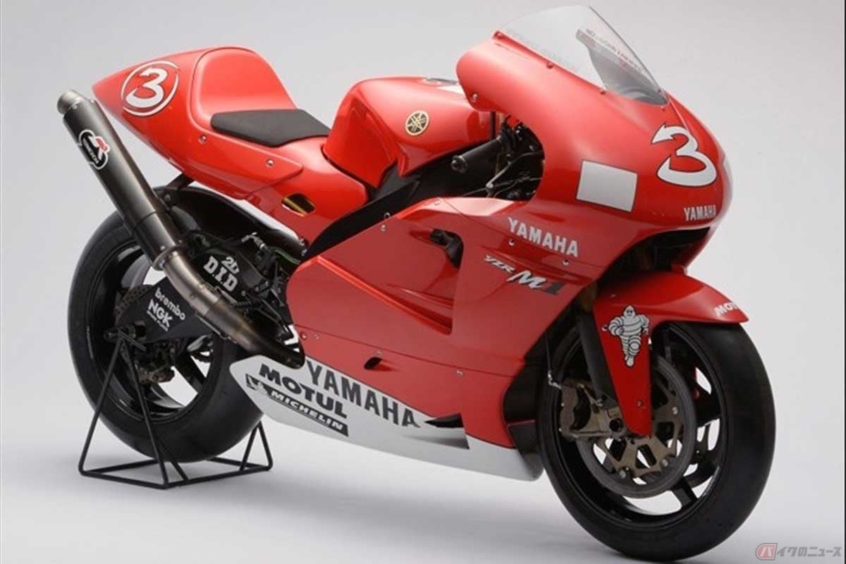 ヤマハのMotoGPワークスマシン「YZR-M1（OWM1）」（2002年）は最高出力200馬力以上を発揮。2002年、2003年シーズンは5バルブエンジンを搭載していた