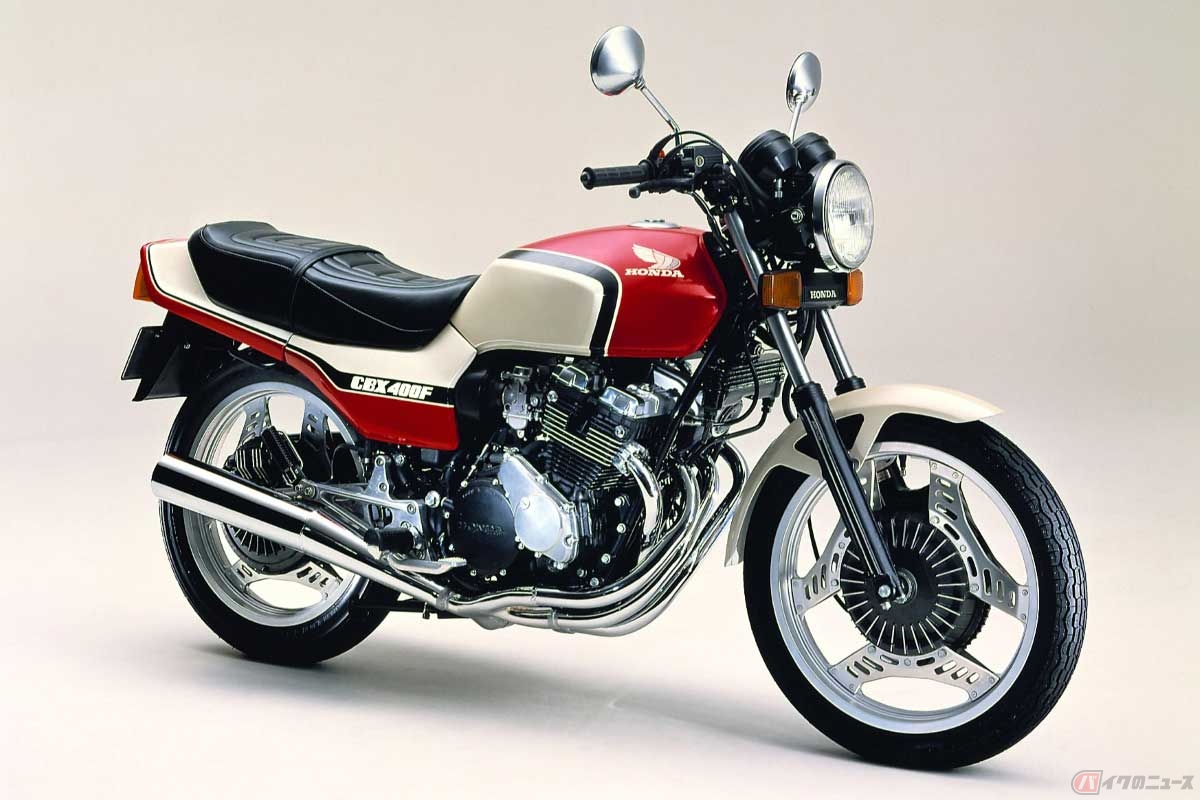 国内販売のバイクで初めてオイルクーラーを装備したホンダ「CBX400F」(1981年)。当時は運輸所の認可が下りず「オイルリザーバータンク」の名称で装備した
