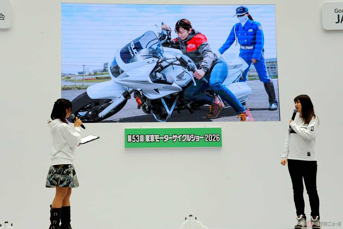 「梅ちゃんは白バイ隊の制服を着て式典に臨んだり、白バイの引き起こしチャレンジとかしてたんですよ」となっちゃん(写真=中島みなみ)