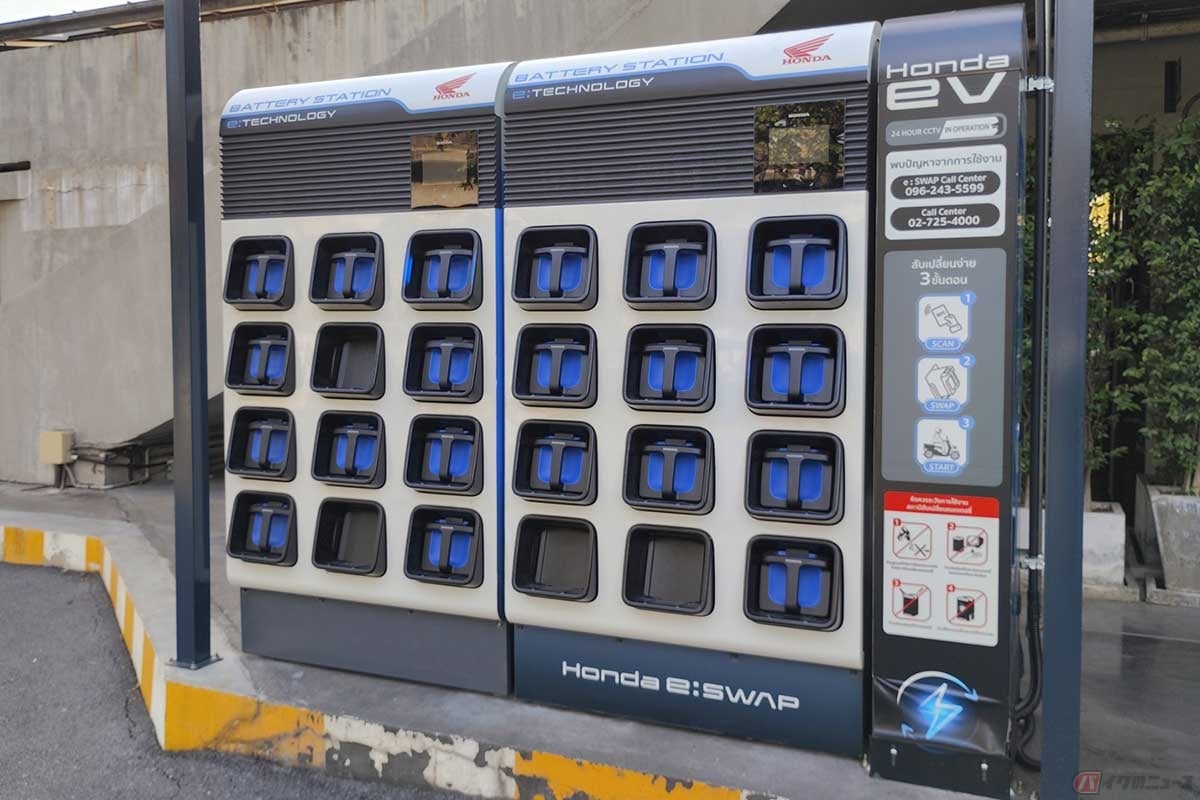 「ホンダ・ビッグ・ウイング」にあるホンダのバッテリー交換ステーション
