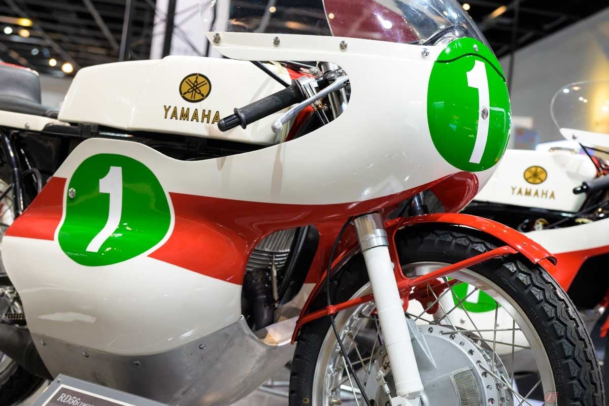ヤマハの世界ロードレースGPへの参戦初期に初優勝に導き、チャンピオンを獲得するなど大活躍した「RD56」(1965年)