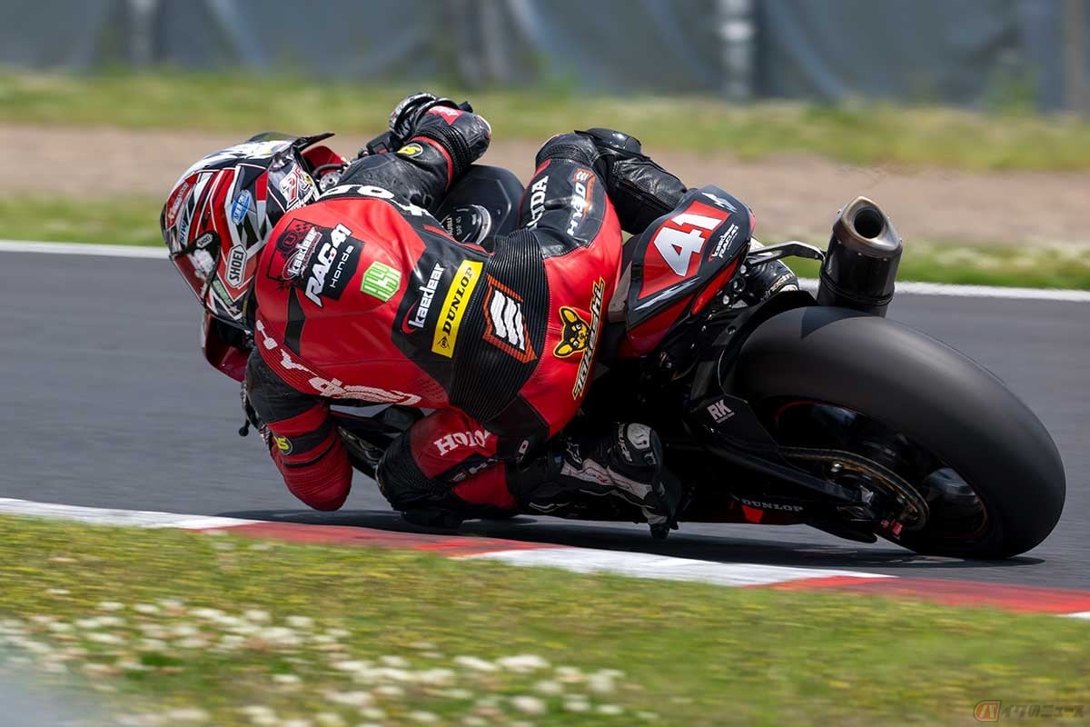 2026年の鈴鹿8耐に向けた公式テストに臨む石塚健選手。公式テストは2日間行われた