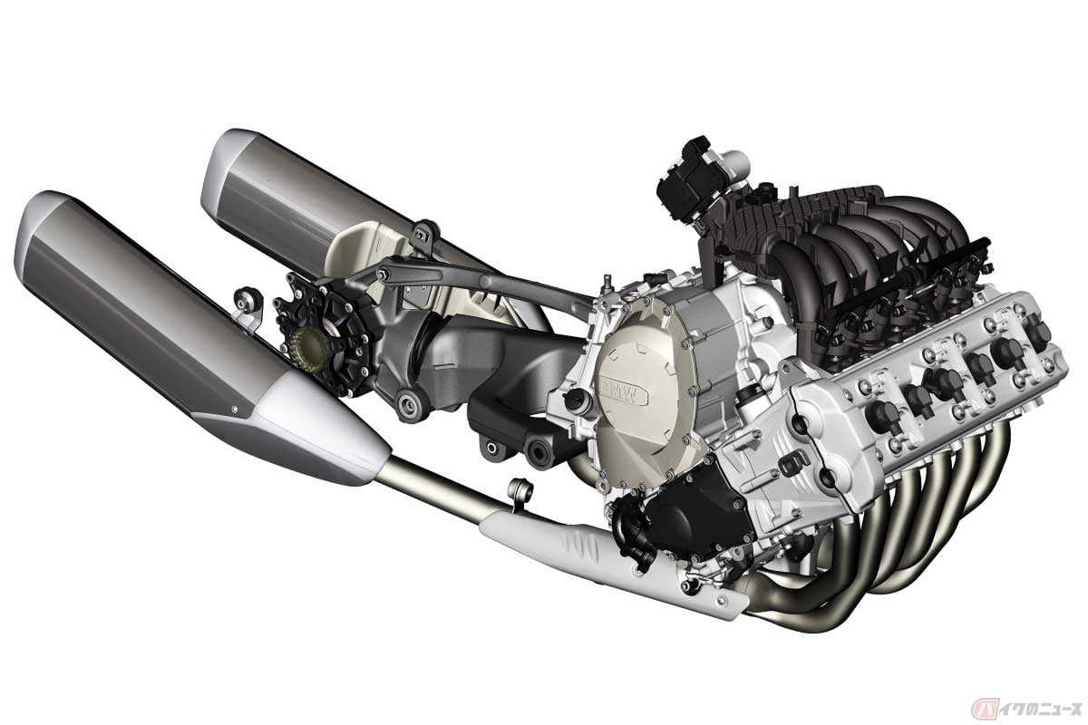 BMW「K 1600 GT/GTL」が搭載する並列6気筒エンジン。排気量1648ccの水冷DOHC4バルブで最高出力160PSを発揮(2026年モデル)