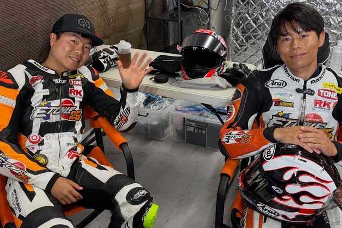 2026年の「鈴鹿8耐」に向けた公式テストに臨む大久保選手(左)とチームメイト