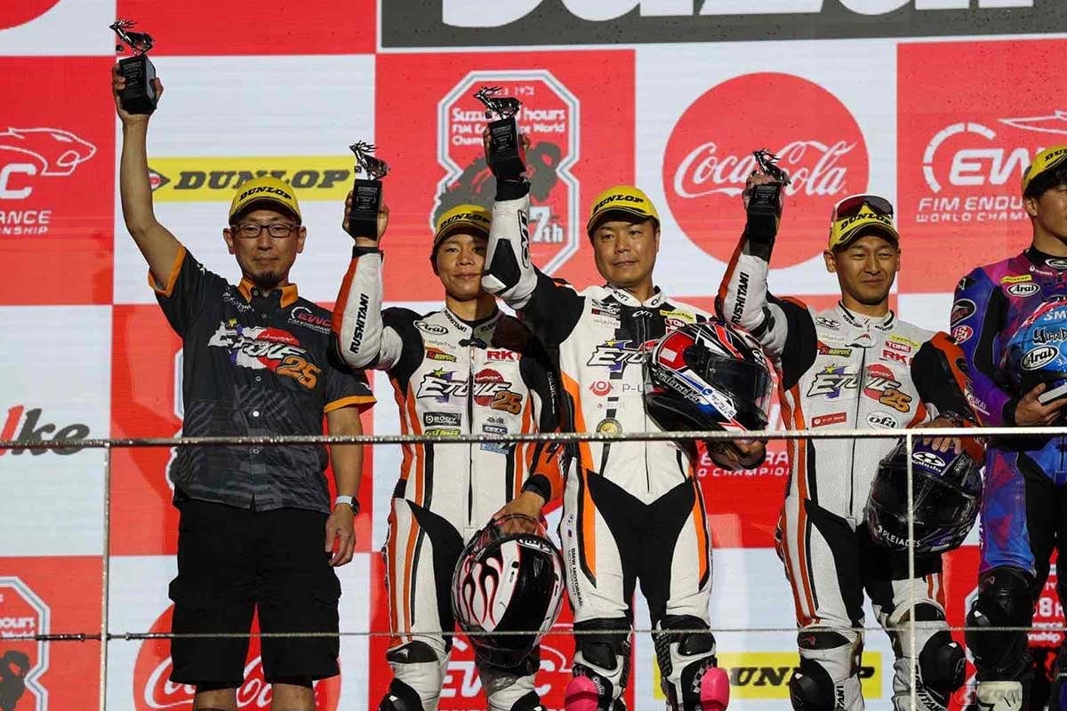 「FIM 世界耐久ロードレース選手権(EWC)」第3戦「鈴鹿8耐」決勝で、クラス2位表彰台を獲得した大久保選手