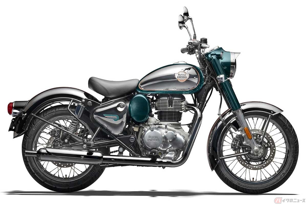 昔ながらのスタイルを維持する「CLASSIC 350」は、ロイヤルエンフィールドが手がける350cc単気筒車のベーシックモデル